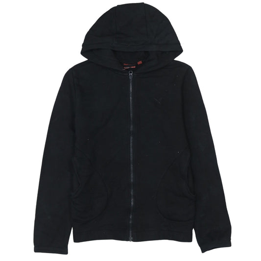Puma Womens Black Full Zip Hoodie Size UK 10 Cotton Blend