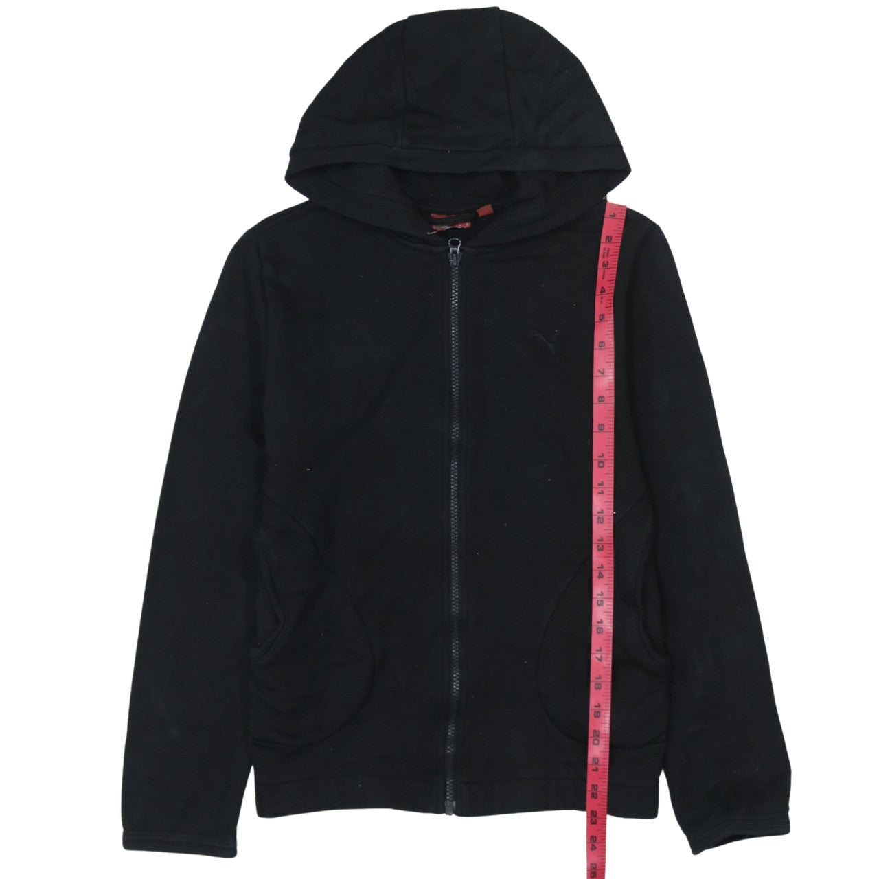 Puma Womens Black Full Zip Hoodie Size UK 10 Cotton Blend