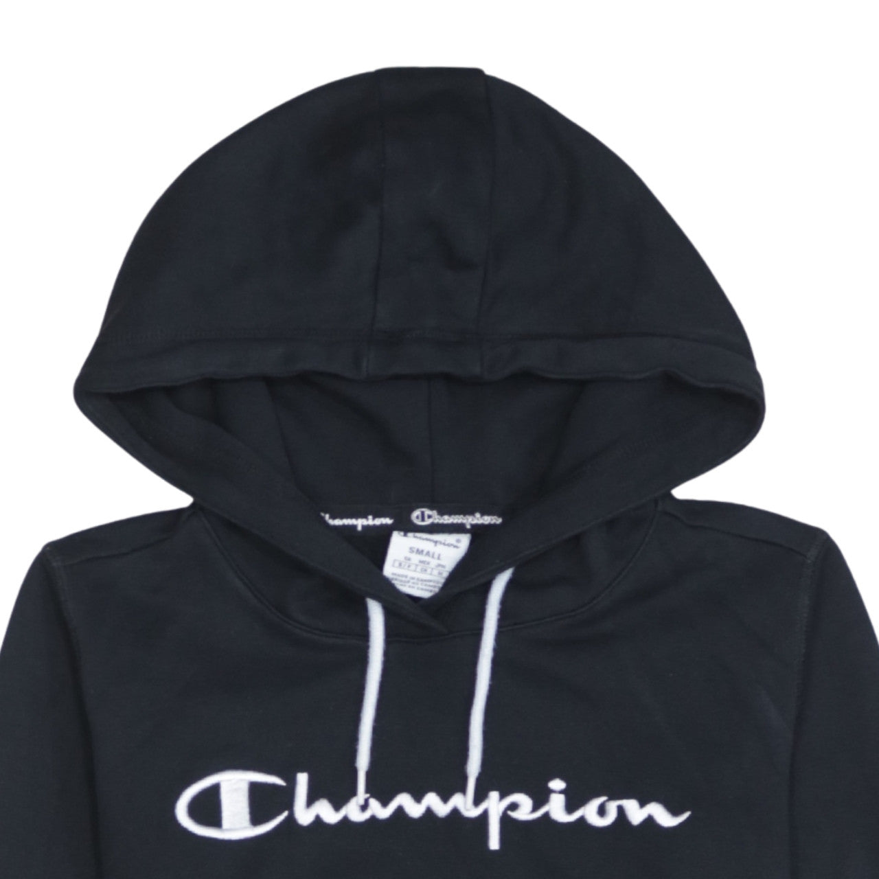 Champion Women's Black Small Pullover Hoodie with Logo