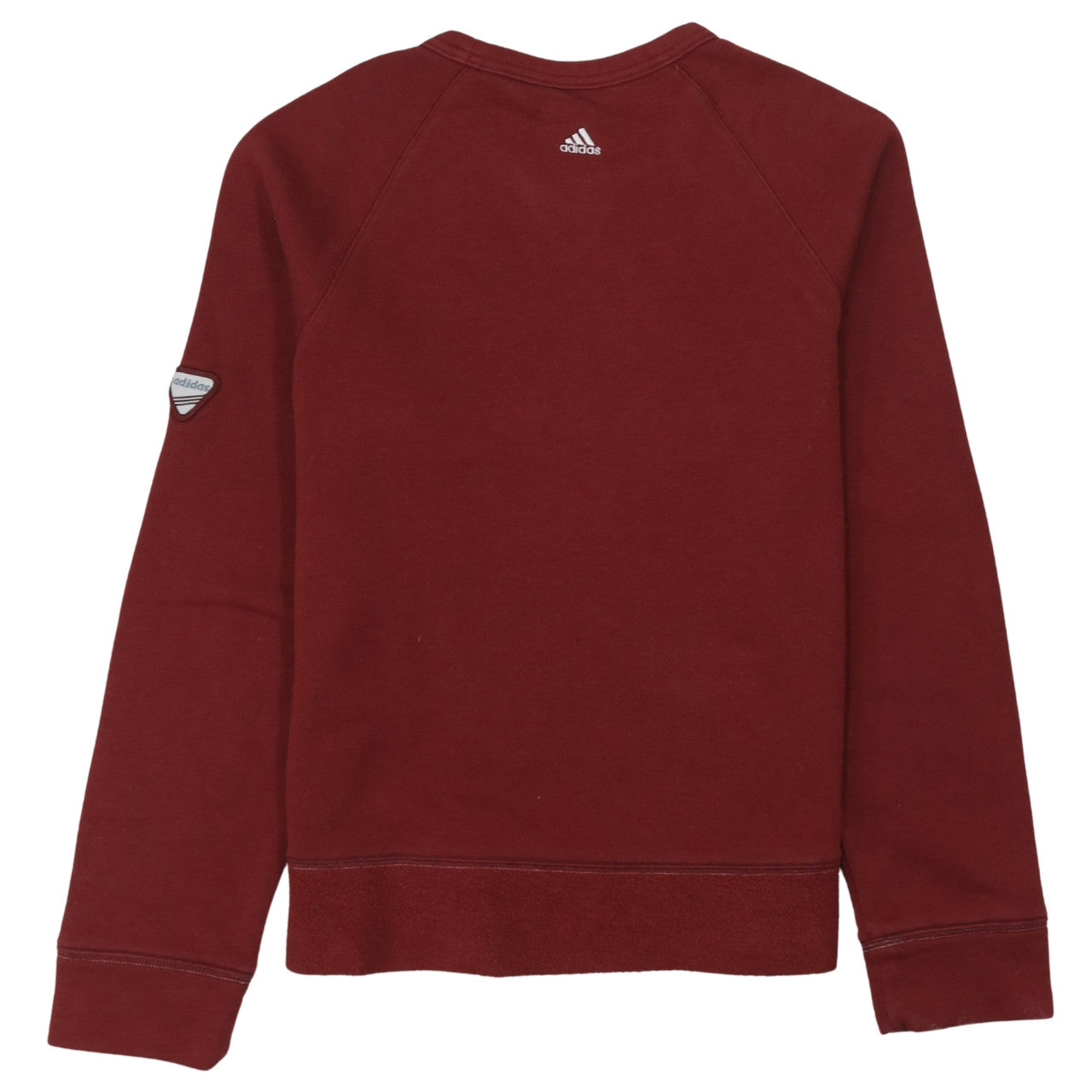 Adidas Women Burgundy Logo Sweatshirt UK 10 Cotton Blend Casual