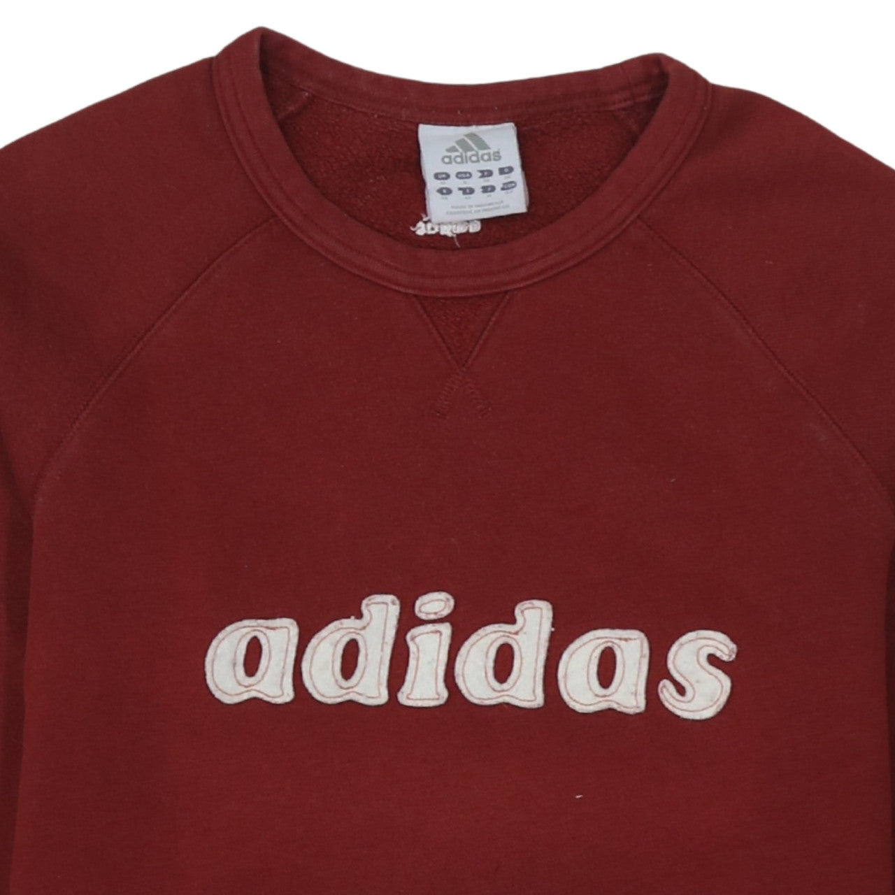 Adidas Women Burgundy Logo Sweatshirt UK 10 Cotton Blend Casual