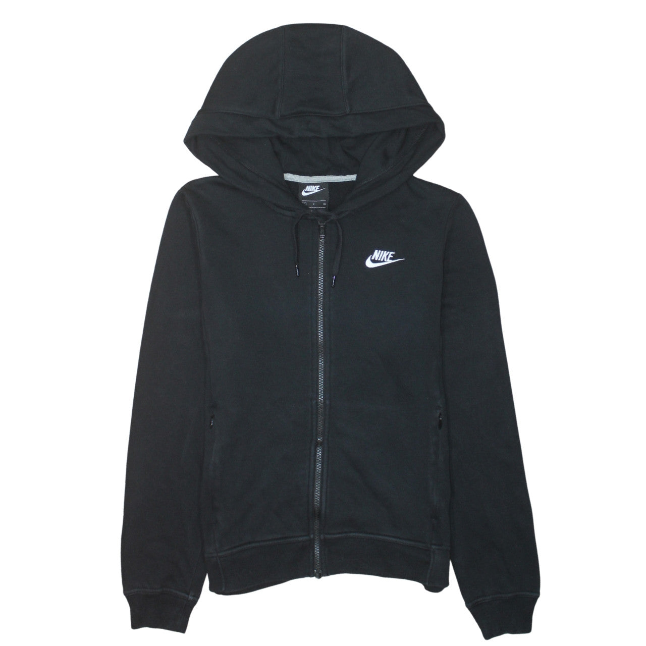 Nike Womens Black Full Zip Hoodie Small Cotton Blend