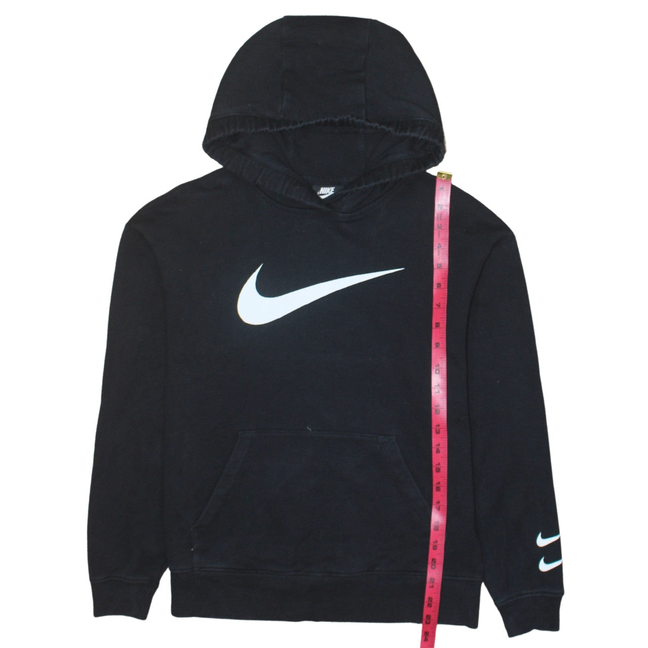 Nike Womens Black XS Pullover Hoodie with Logo Print