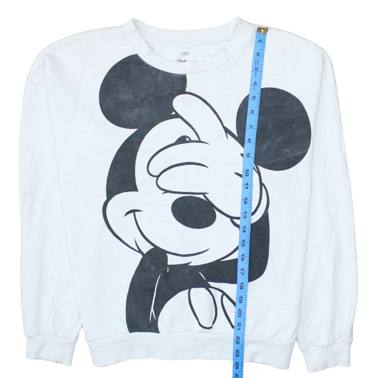 Marks and Spencer Women White Mickey Mouse Disney Sweatshirt Size 10