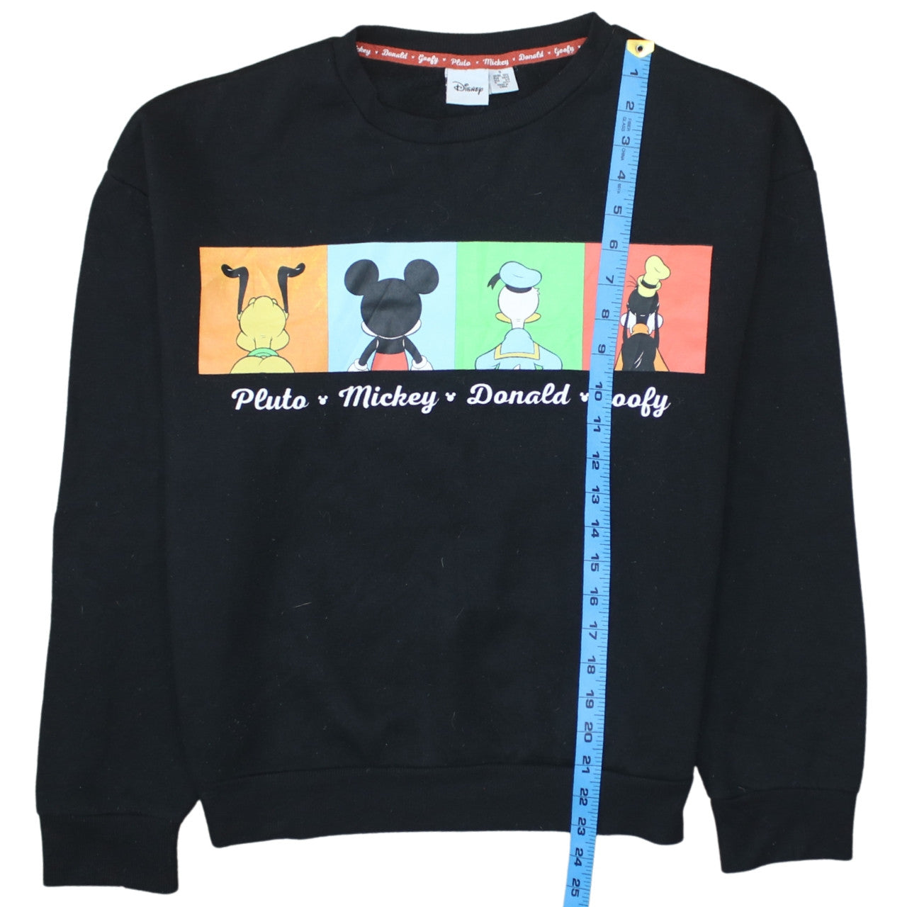 Disney Women's Black Sweatshirt Size S Pluto Mickey Donald Goofy