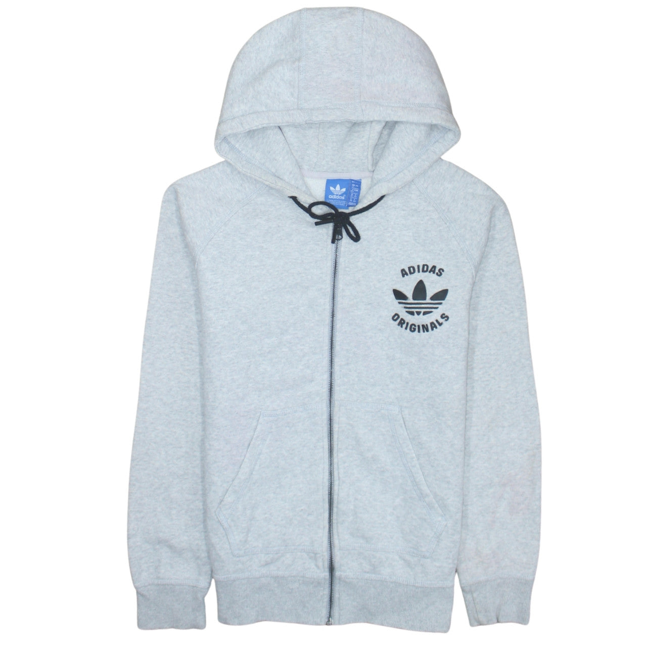 Adidas Originals Womens Grey Full Zip Hoodie Size 12