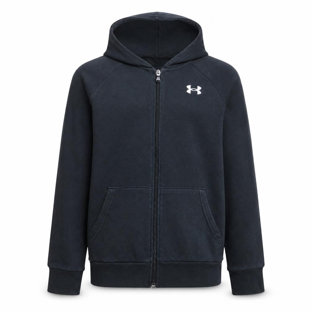 Under Armour Boys Black Full Zip Hoodie Size 13-14 Years Loose Fit