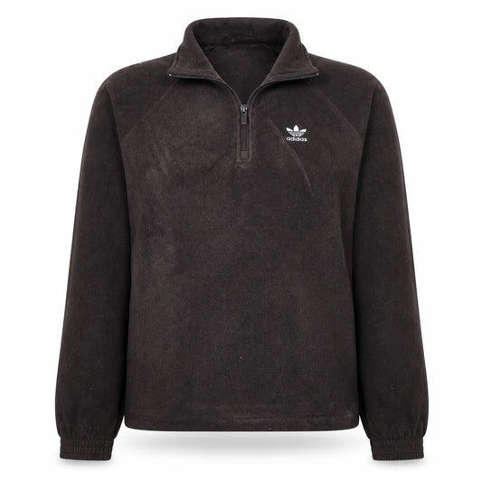 Adidas Women Brown Fleece 1/2 Zip Pullover Sweatshirt Size 8-10