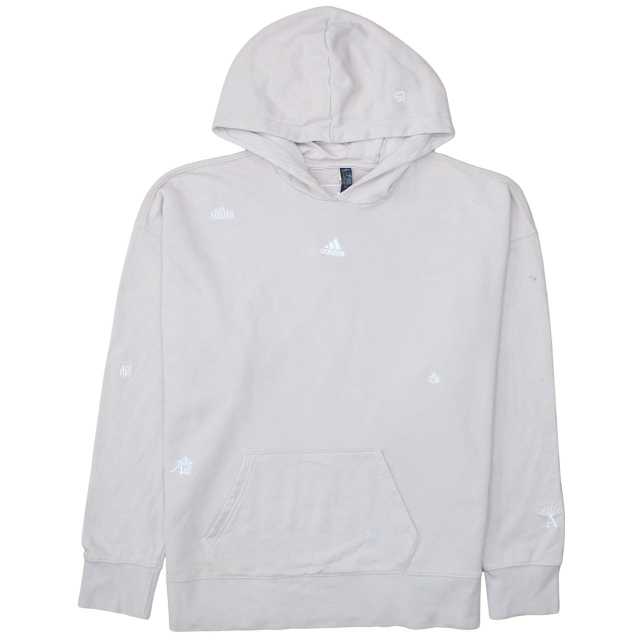 Adidas Women's Beige Pullover Hoodie L 16-18 Hooded Sweatshirt