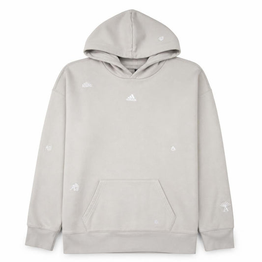 Adidas Women's Beige Pullover Hoodie L 16-18 Hooded Sweatshirt