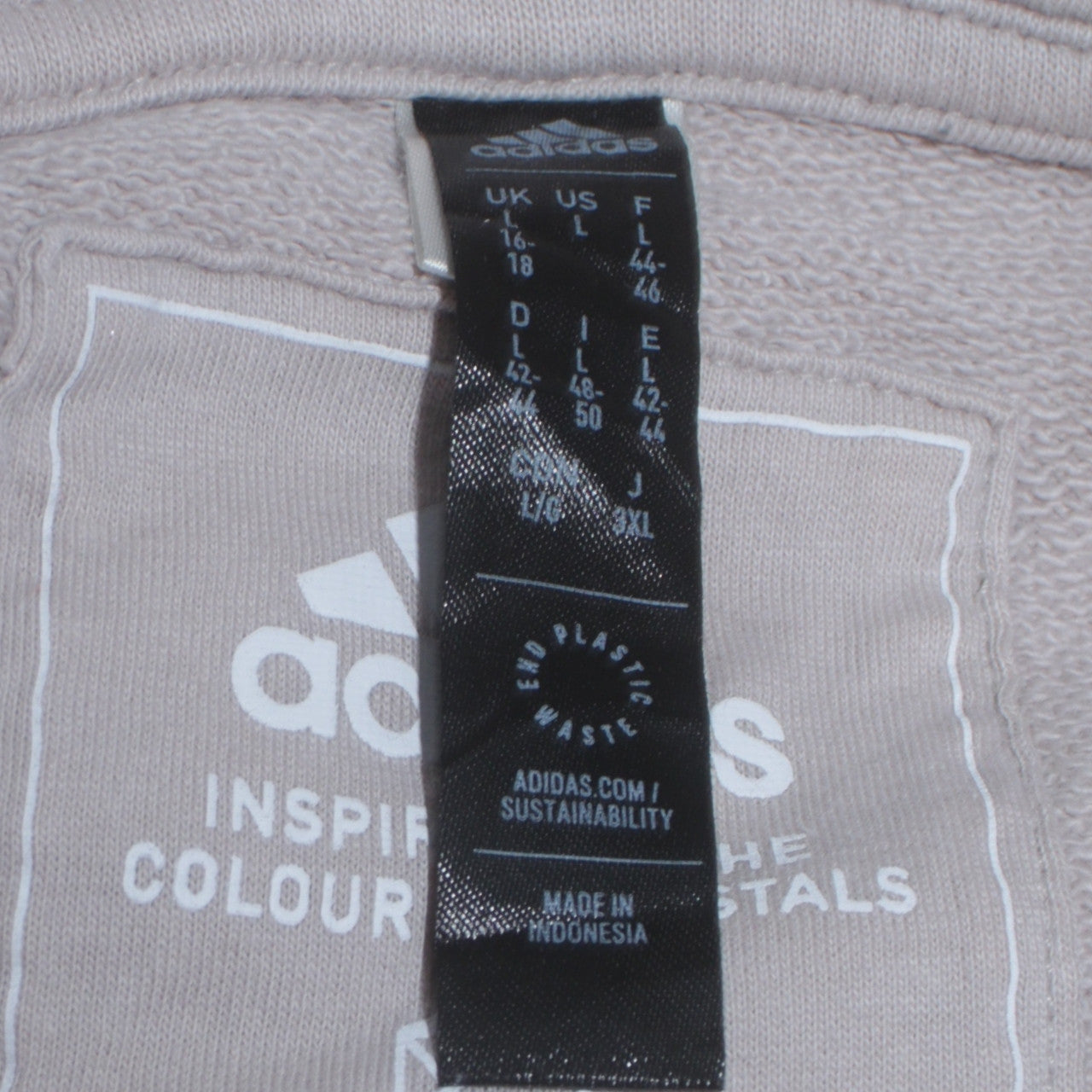 Adidas Women's Beige Pullover Hoodie L 16-18 Hooded Sweatshirt