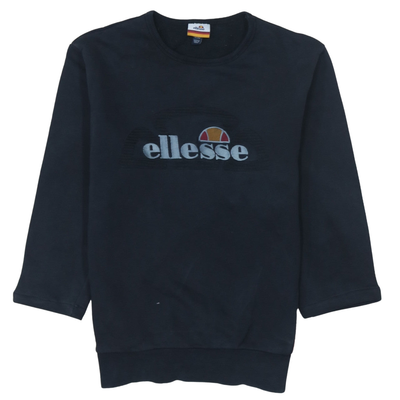 Ellesse Womens Black XS Pullover Sweatshirt Crew Neck Logo Cotton Blend