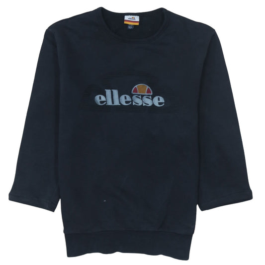 Ellesse Womens Black XS Pullover Sweatshirt Crew Neck Logo Cotton Blend