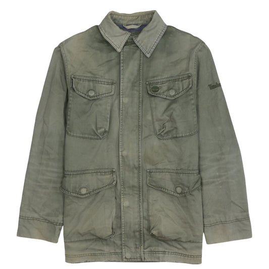 Timberland Men's Green Cotton Military Jacket Size S Regular Fit