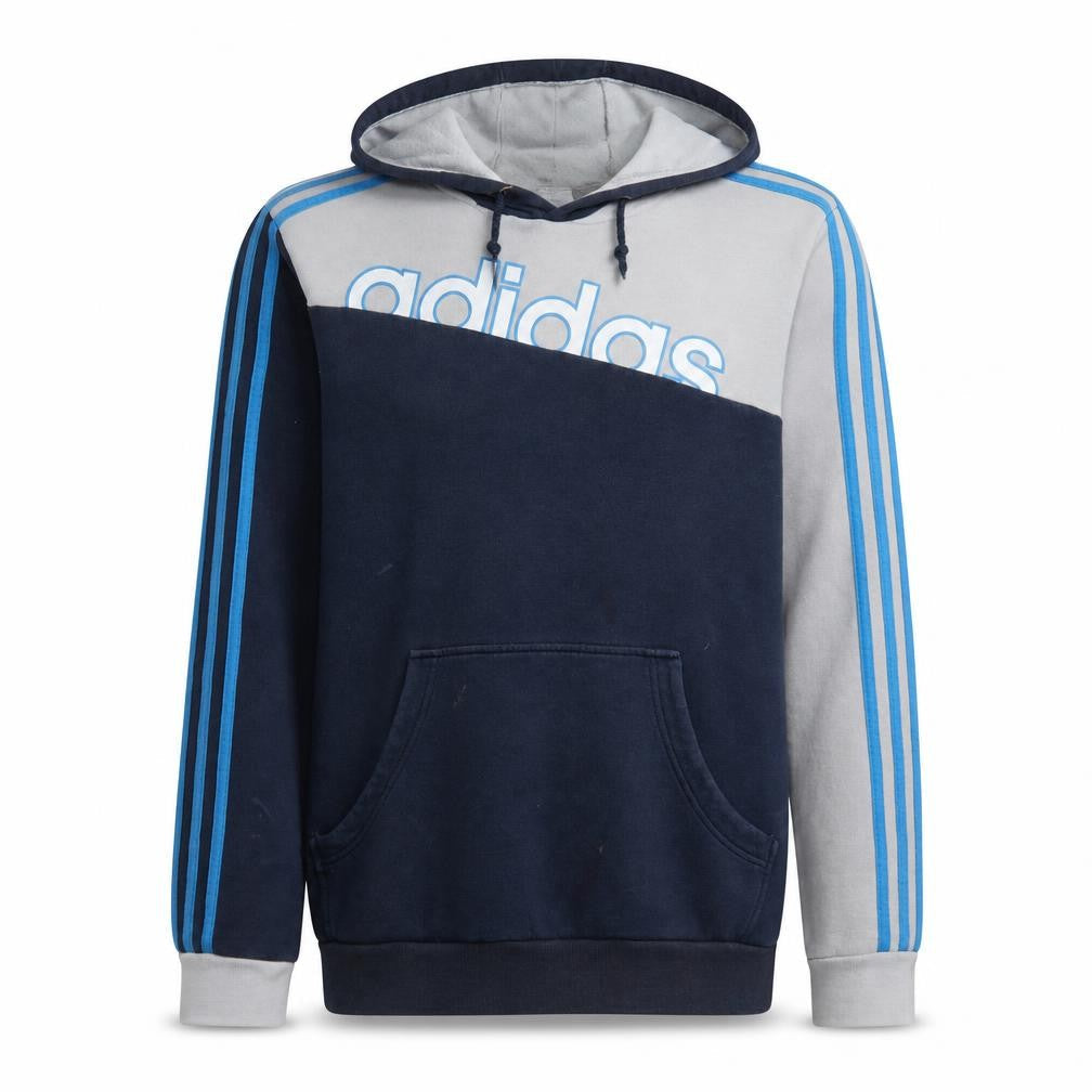 Adidas Men's Blue Pullover Hoodie Medium Graphic Logo Sportswear