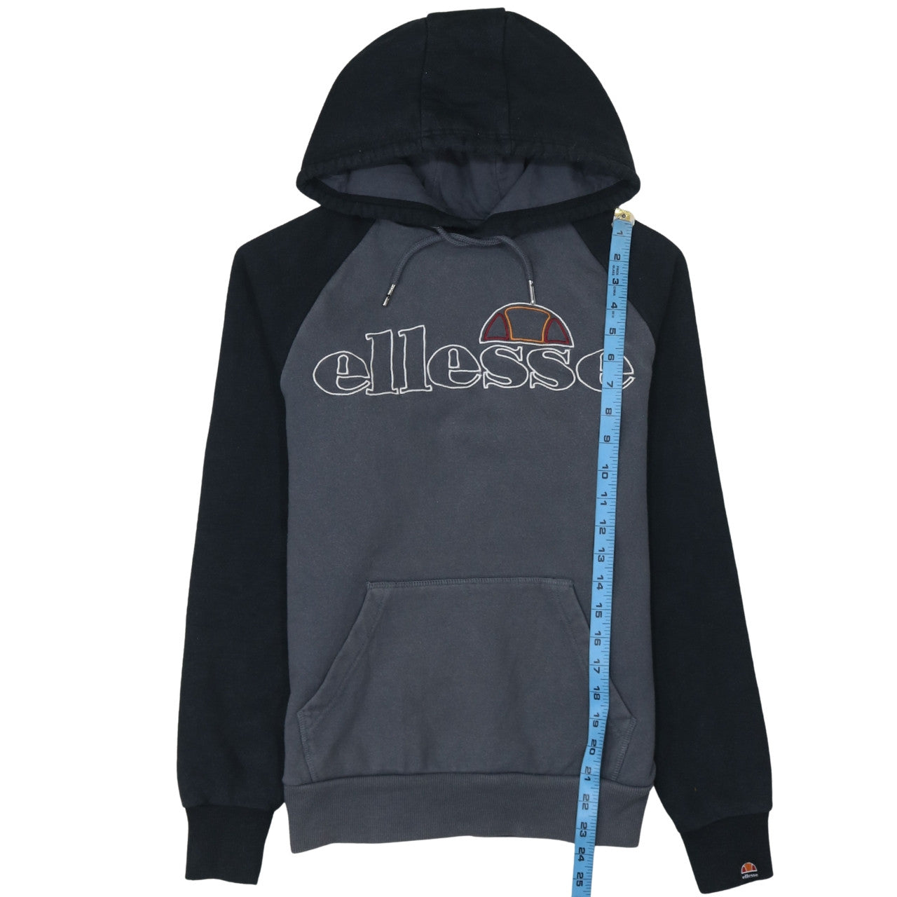 Ellesse Men's Grey & Black Pullover Hoodie XS Cotton Blend