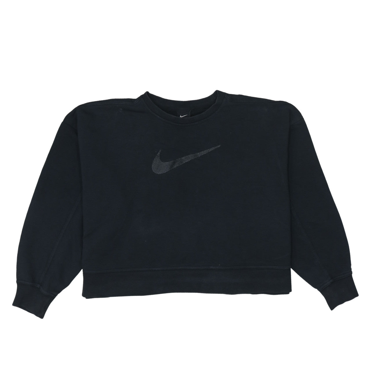 Nike Women Black Crew Neck Pullover Sweatshirt L Cotton Blend