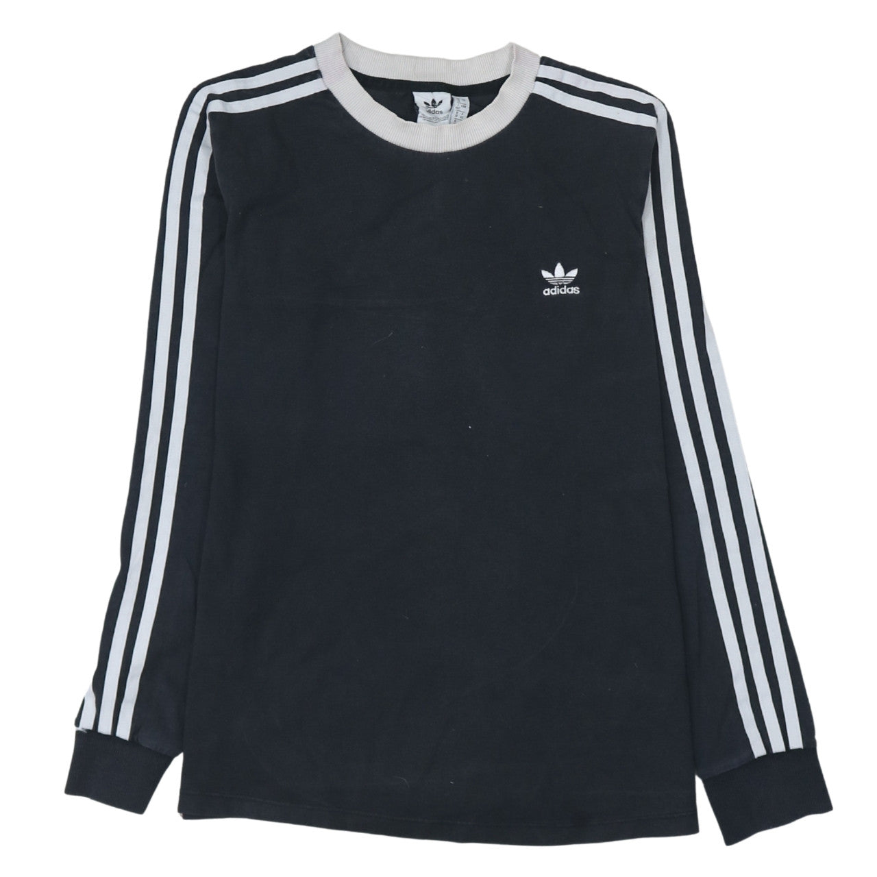 Adidas Women Black Long Sleeve Striped Crew Neck T-Shirt Size 12
