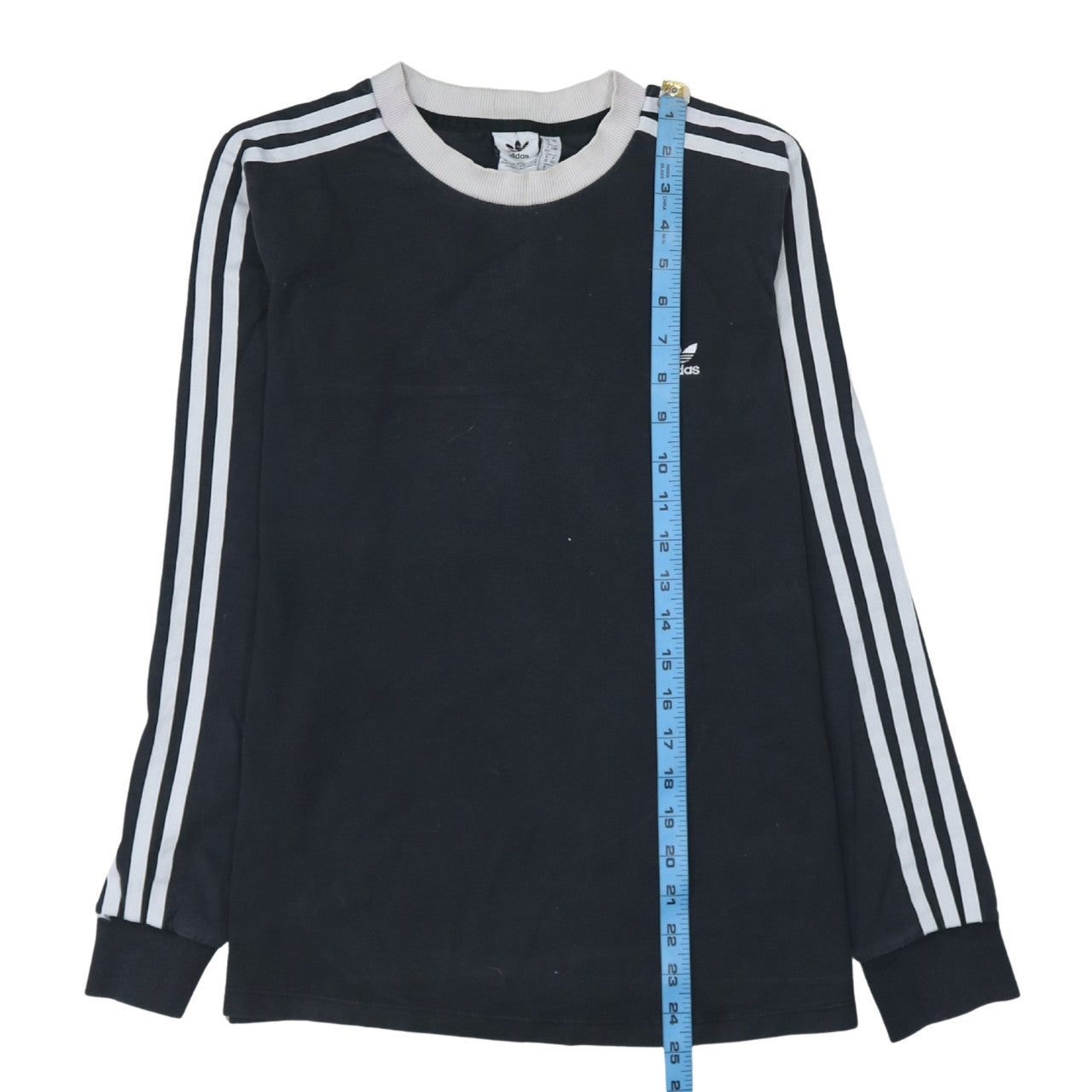 Adidas Women Black Long Sleeve Striped Crew Neck T-Shirt Size 12