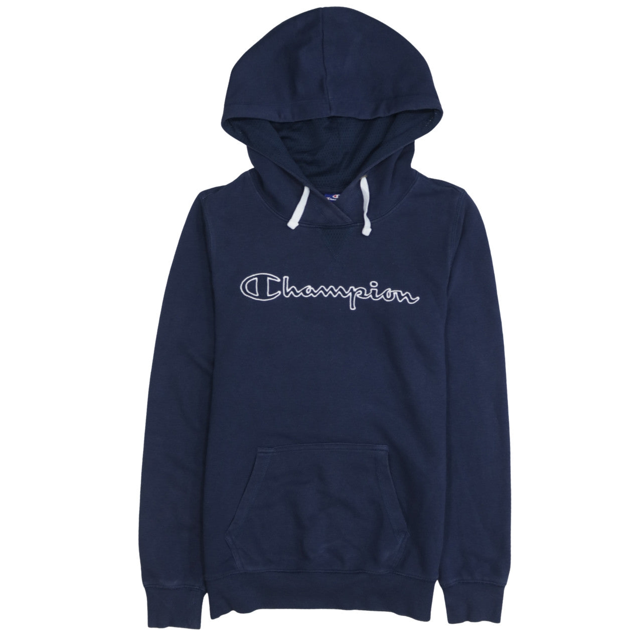 Champion Men's Blue Medium Pullover Hoodie Embroidered Logo