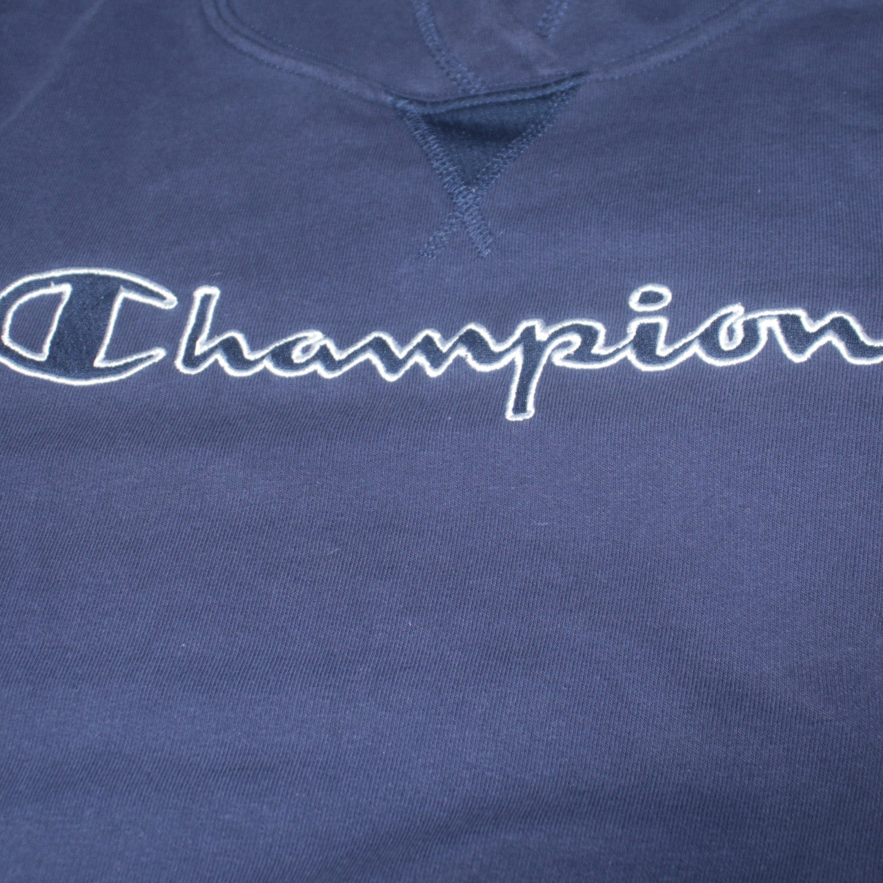 Champion Men's Blue Medium Pullover Hoodie Embroidered Logo