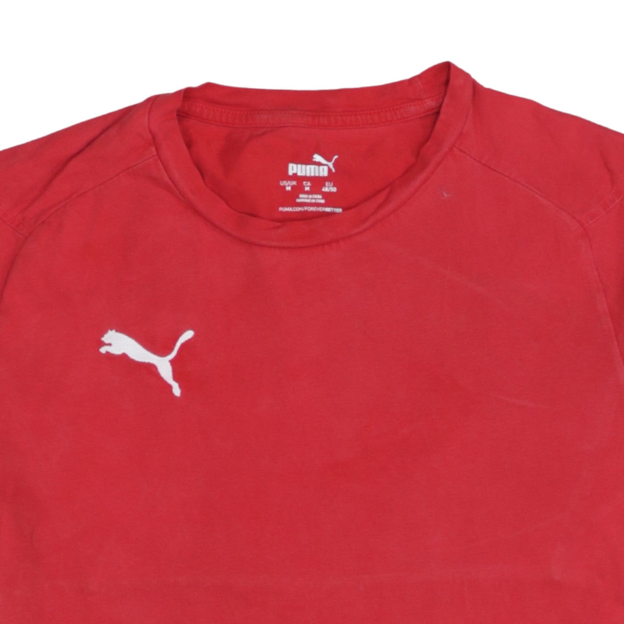 Puma Men's Red Short Sleeve Crew Neck Cotton T-Shirt M