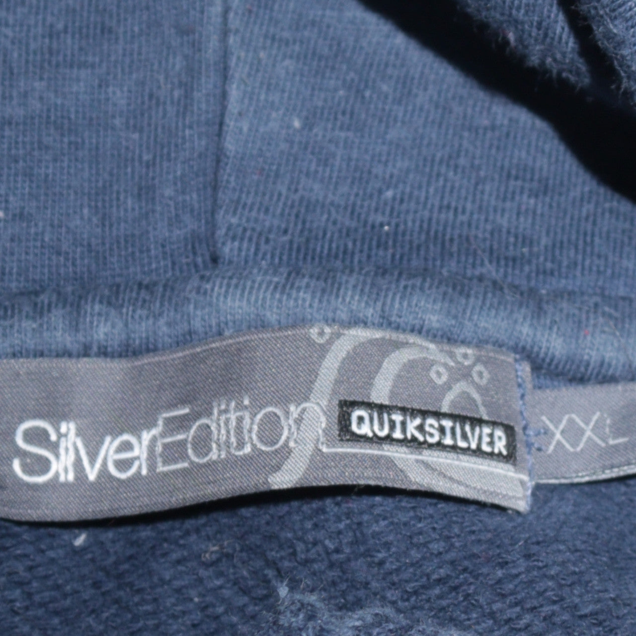 Quiksilver Mens Blue Pullover Hoodie 2XL Surf Graphic Fleece Sweatshirt