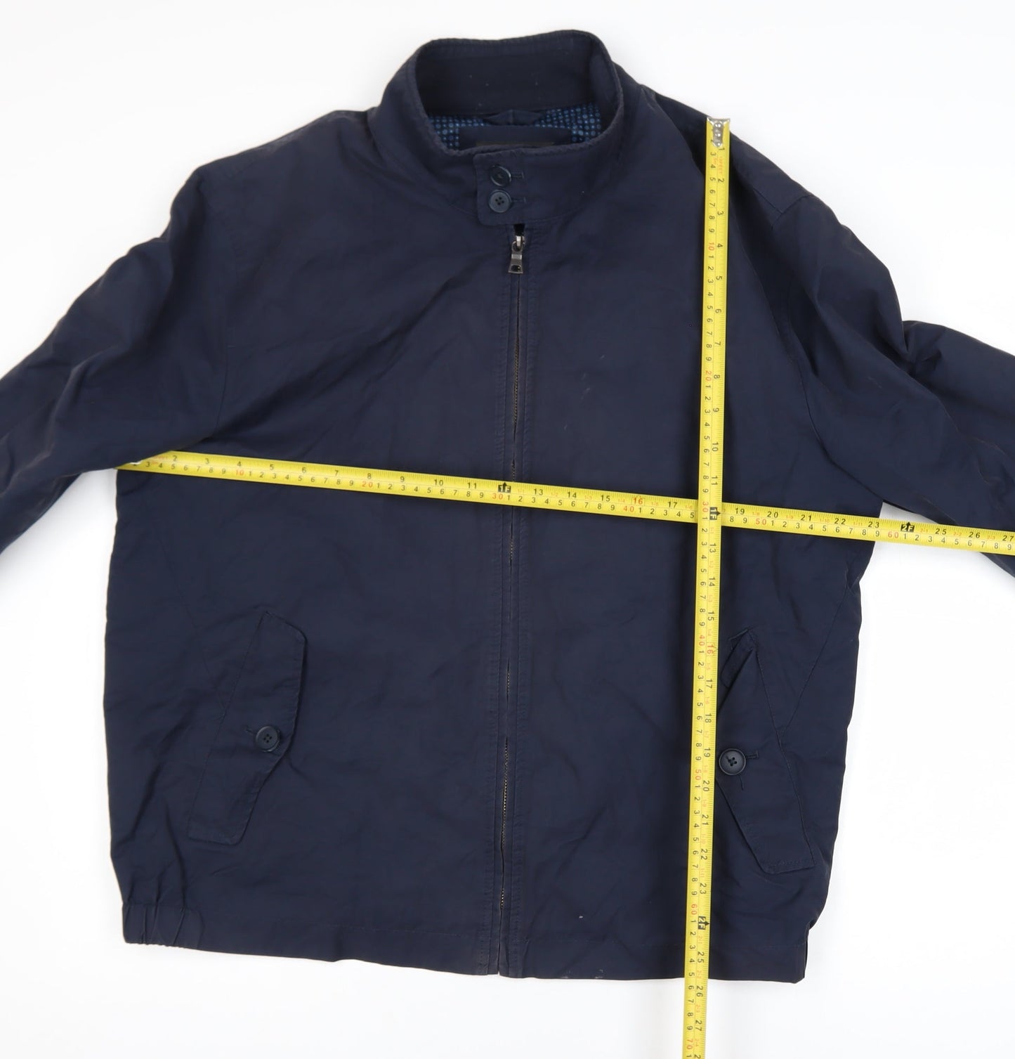 Marks and Spencer Men's Blue XL Bomber Jacket Full Zip Cotton Blend
