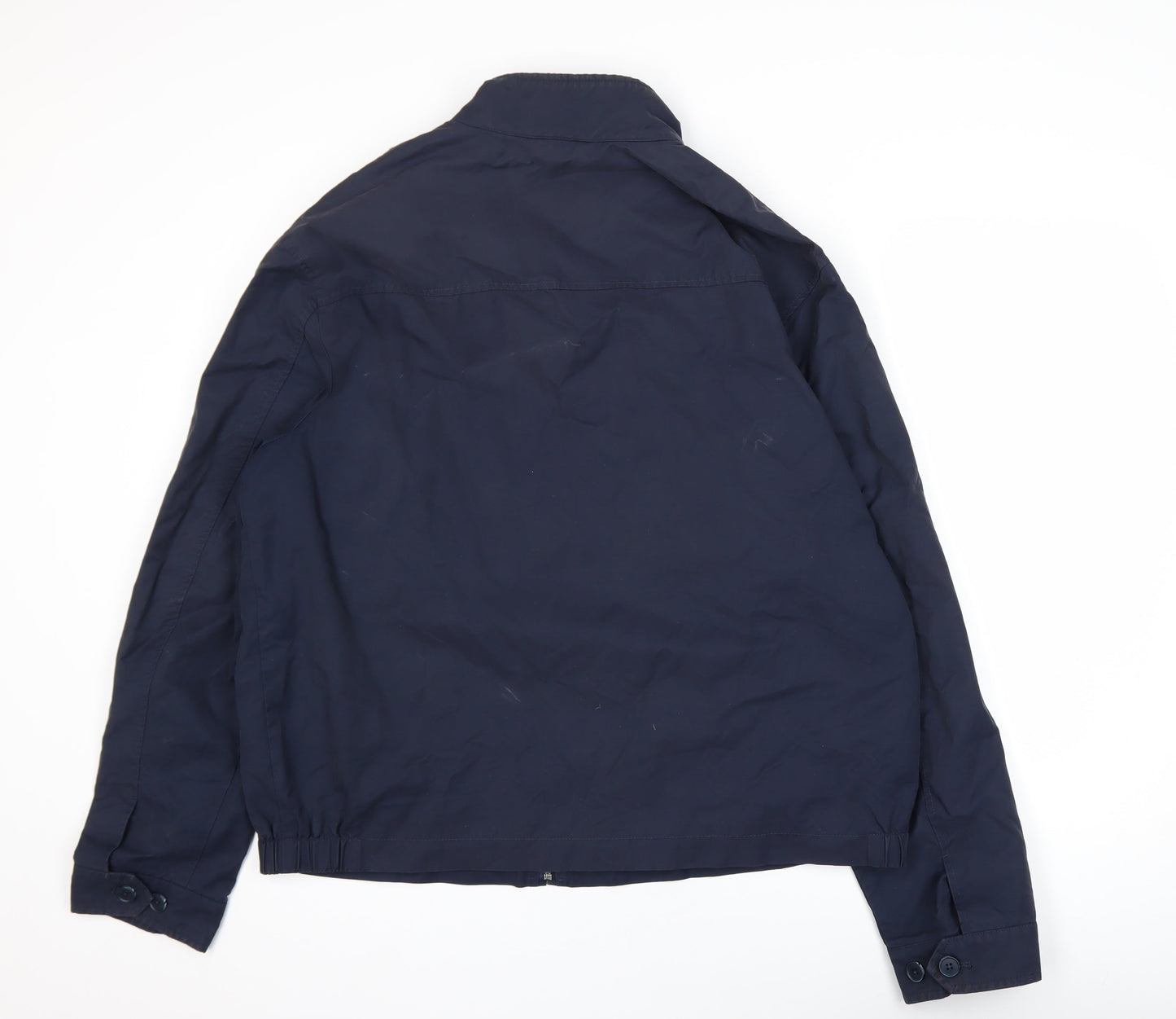 Marks and Spencer Men's Blue XL Bomber Jacket Full Zip Cotton Blend