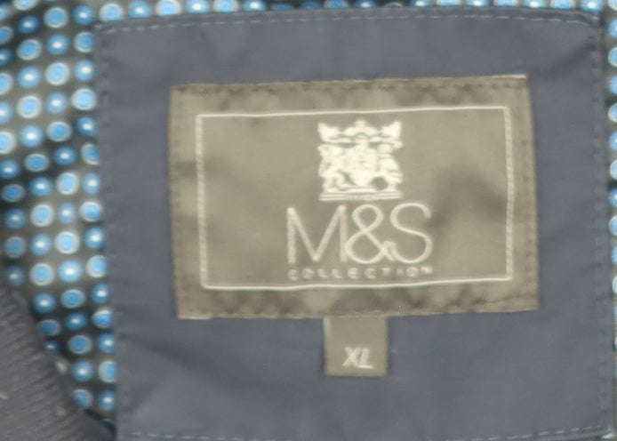 Marks and Spencer Men's Blue XL Bomber Jacket Full Zip Cotton Blend