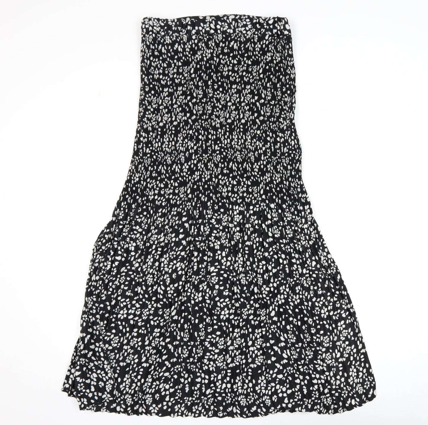 Topshop Women's Black Animal Print A-Line Midi Dress Size 10