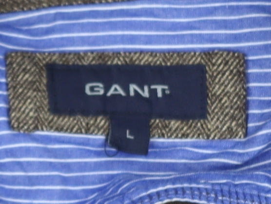 GANT Men’s Brown 1/2 Zip Cotton Sweatshirt L Mock Neck Classic