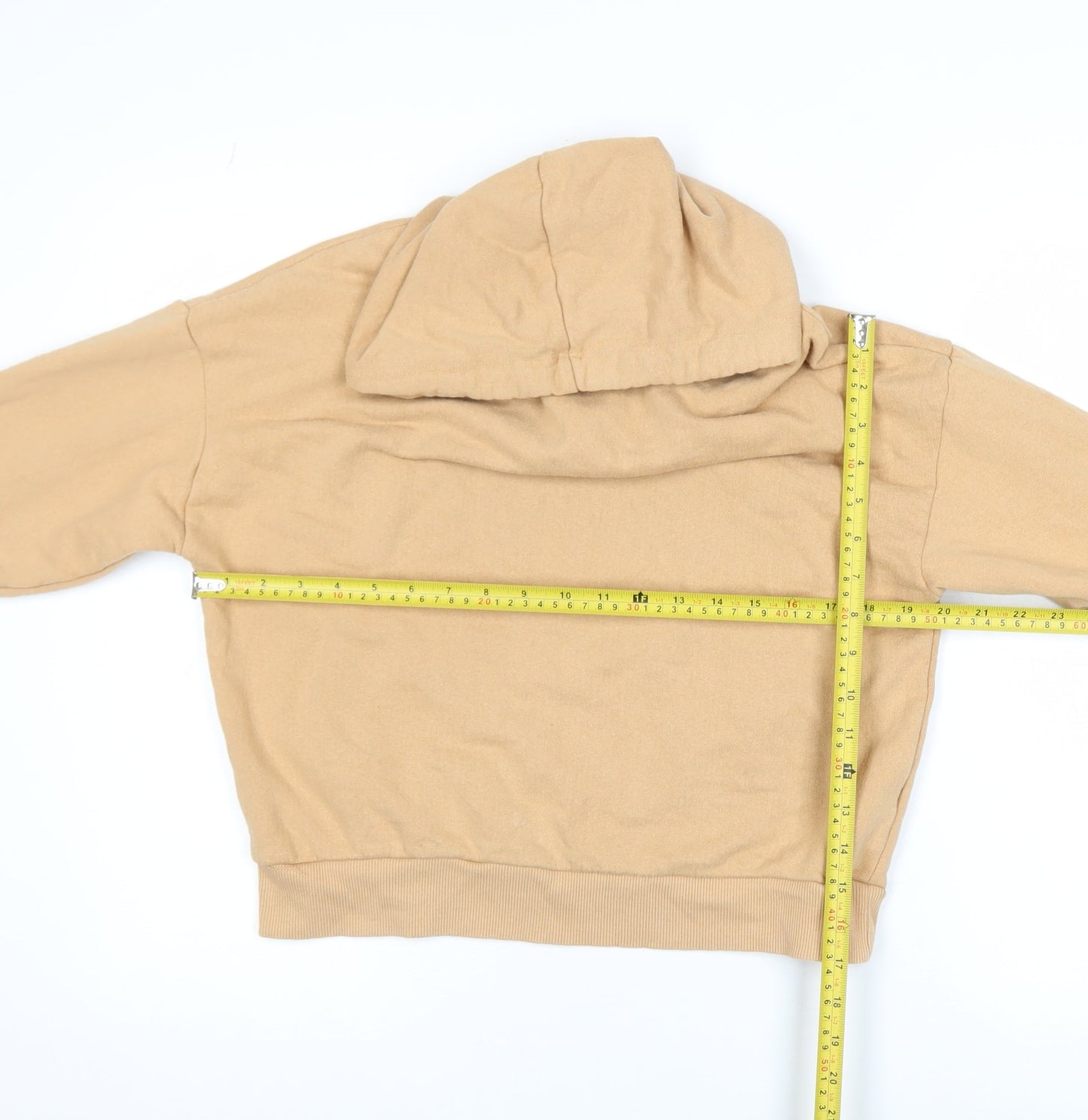 Pull & Bear Women’s Beige Pullover Hoodie Size 8 Casual Style