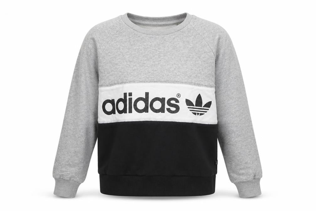 Adidas Women’s Grey Black Colourblock Pullover Sweatshirt Size 12