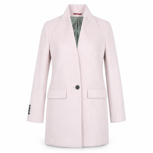 Next Women's Pink Wool Blend Mid-Length Overcoat Size 6