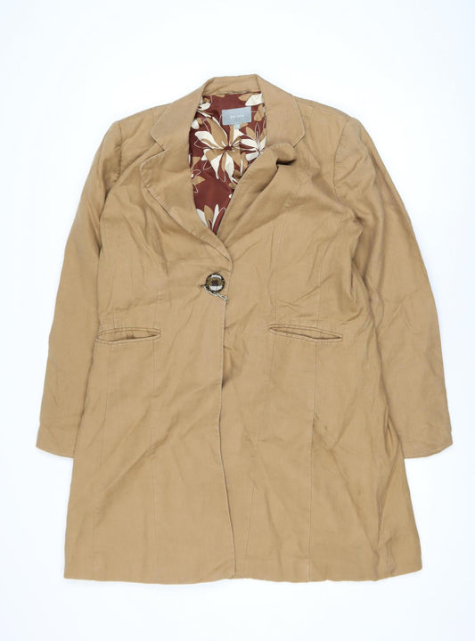 Marks and Spencer Per Una Women's Beige Linen Blazer Size 14