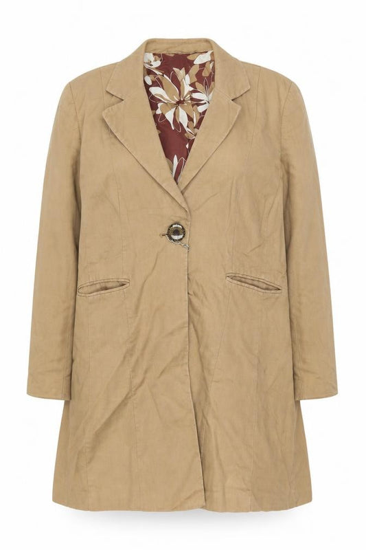 Marks and Spencer Per Una Women's Beige Linen Blazer Size 14