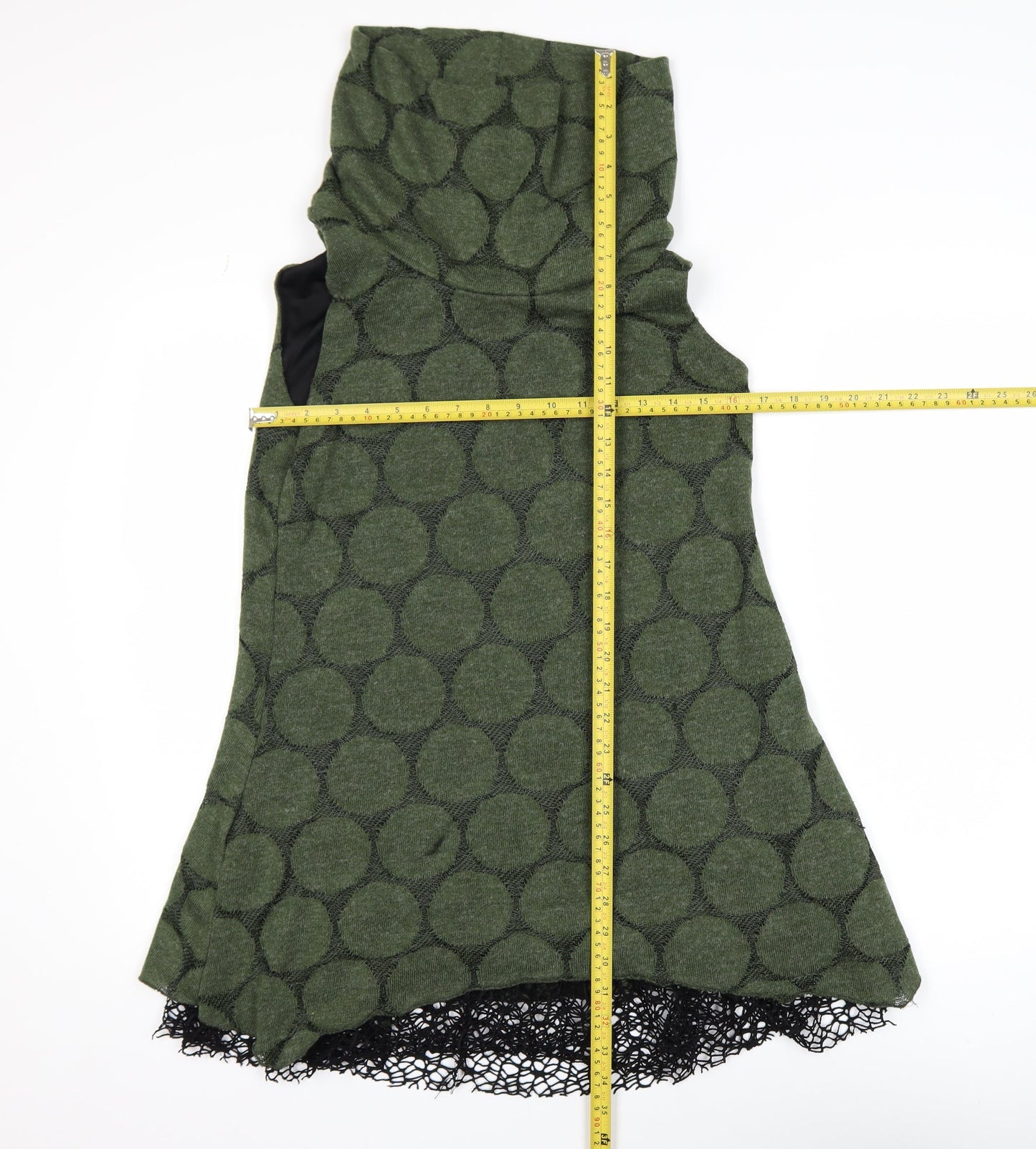 Apricot Women’s Green Polka Knit Sleeveless Cowl Neck Tunic UK 10