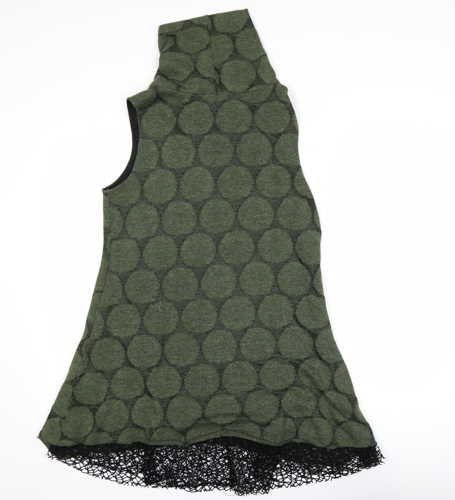 Apricot Women’s Green Polka Knit Sleeveless Cowl Neck Tunic UK 10