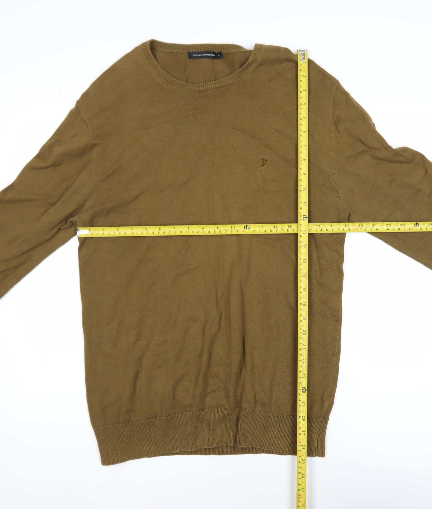 French Connection Women’s Brown Cotton Crew Neck Jumper L