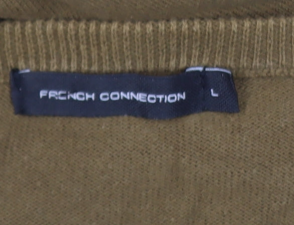 French Connection Women’s Brown Cotton Crew Neck Jumper L