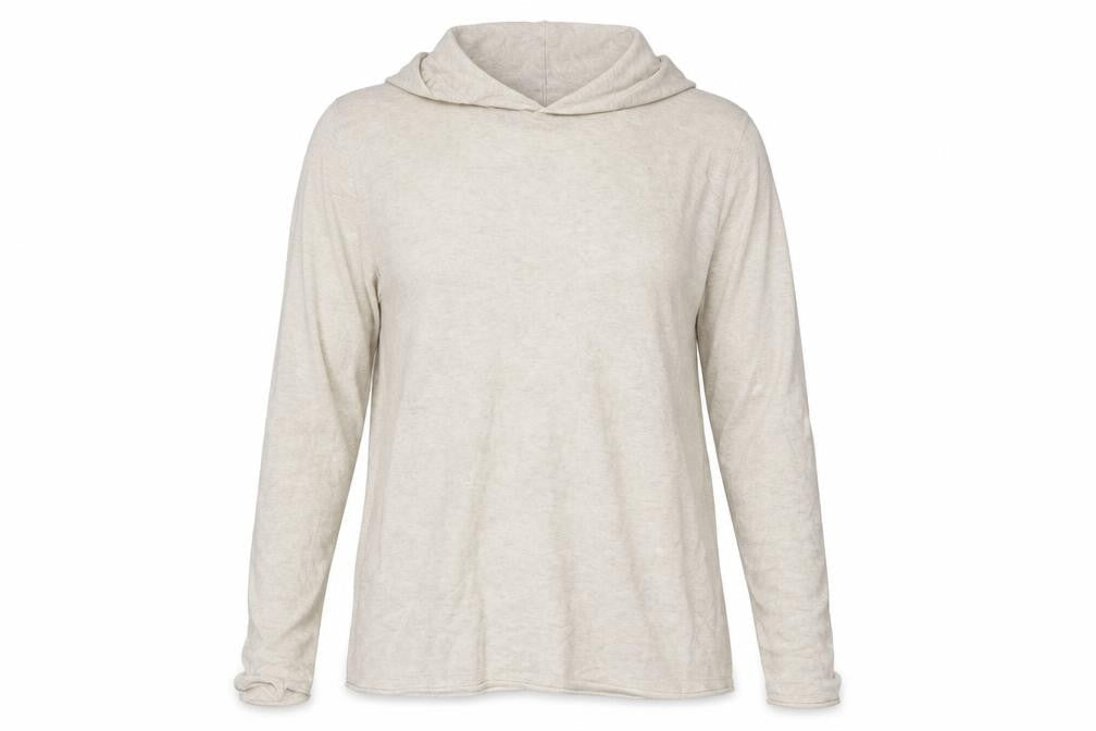 H&M Women Beige 100% Cotton Hooded Pullover Jumper Size 12