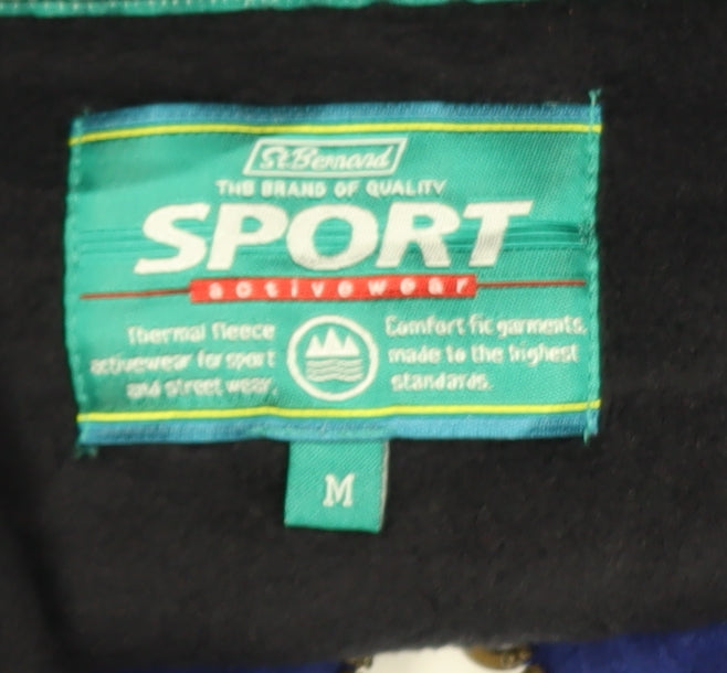 St. Bernard Sport Men's Blue Fleece 1/2 Zip Pullover Sweatshirt M