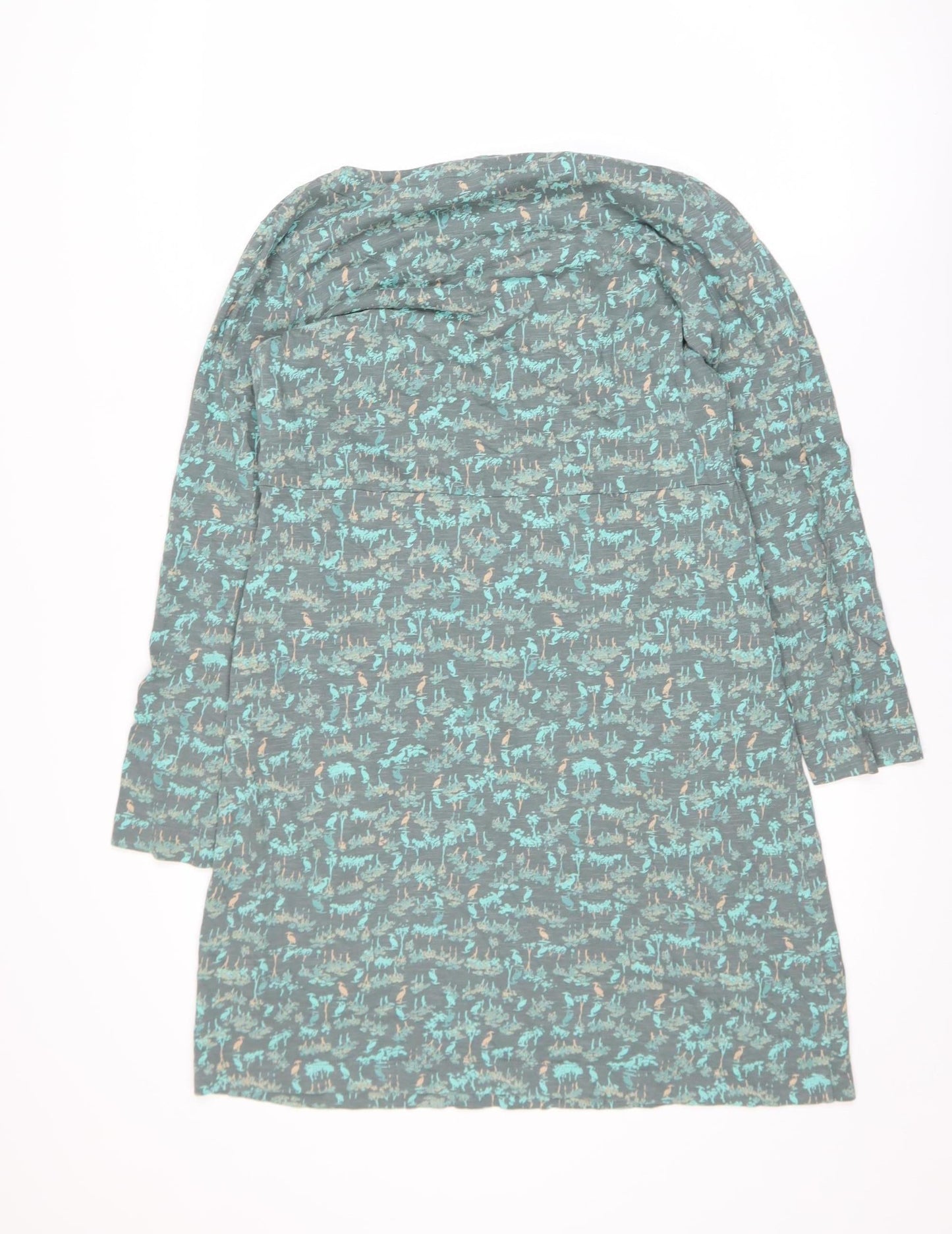 White Stuff Womens Green Floral Shift Dress Size 10 Cotton