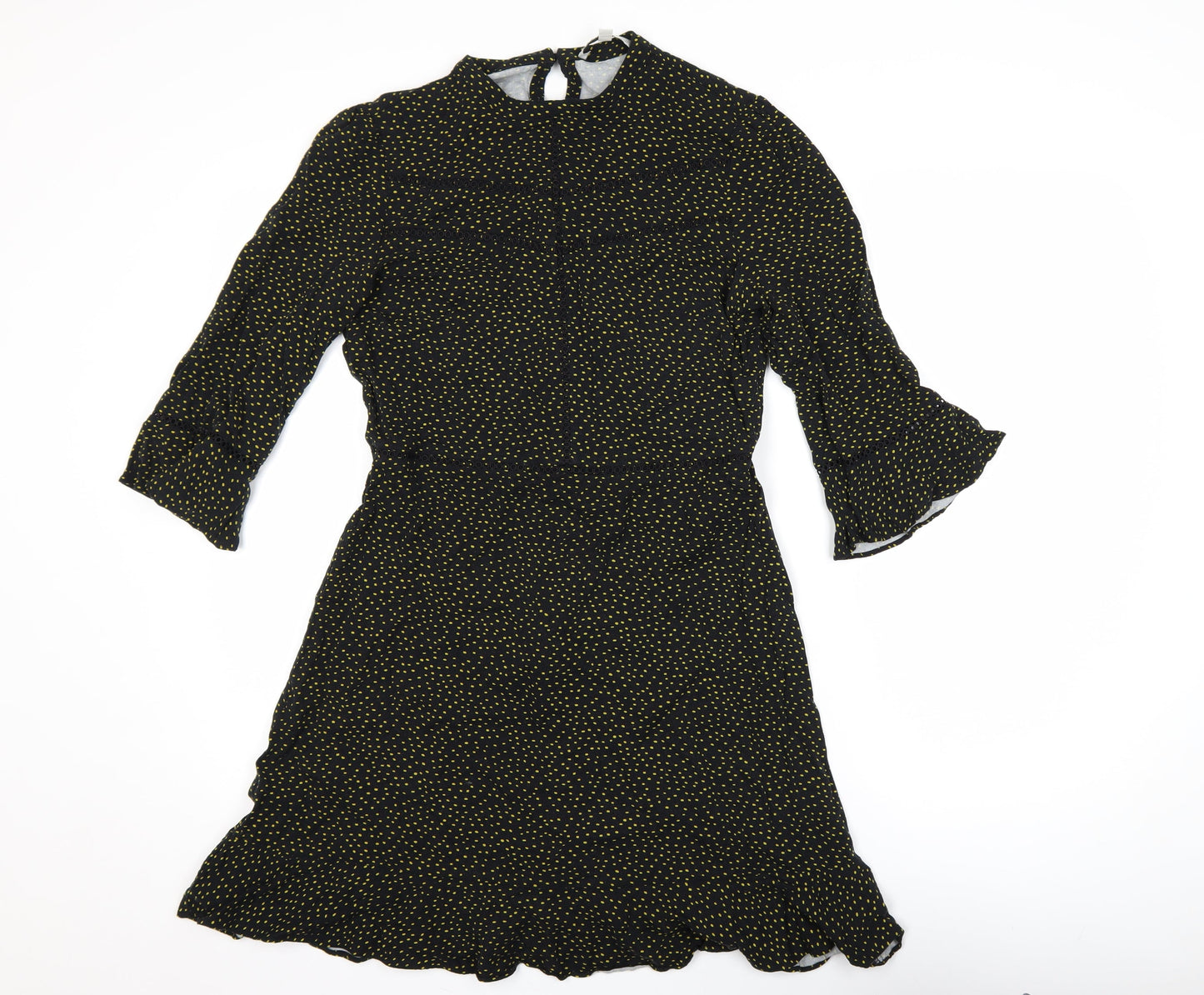 Oasis Women’s Black Polka Dot A-Line Dress Size 10