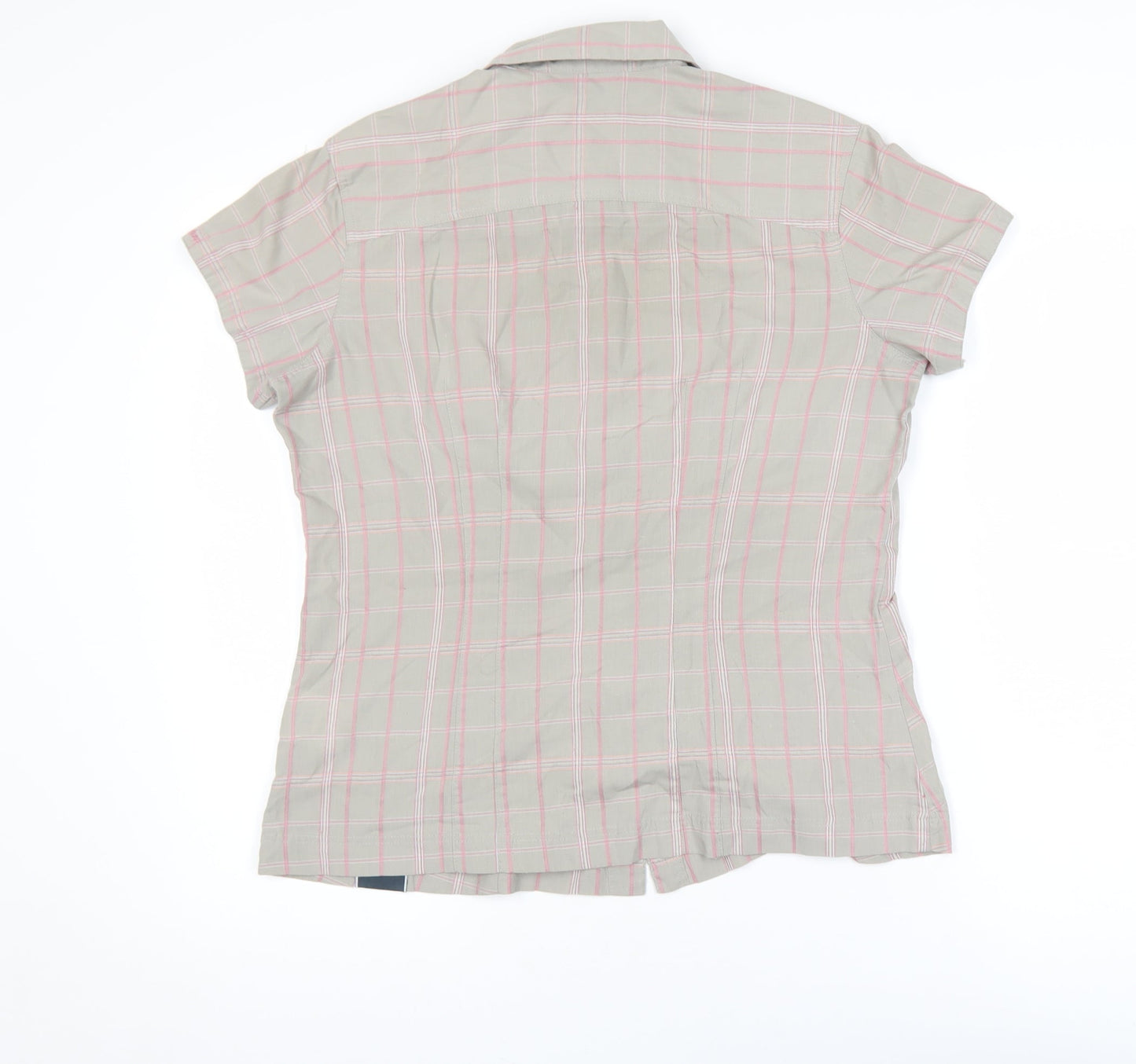 Berghaus Women's Beige Check Short Sleeve Button-Up Shirt Size 12