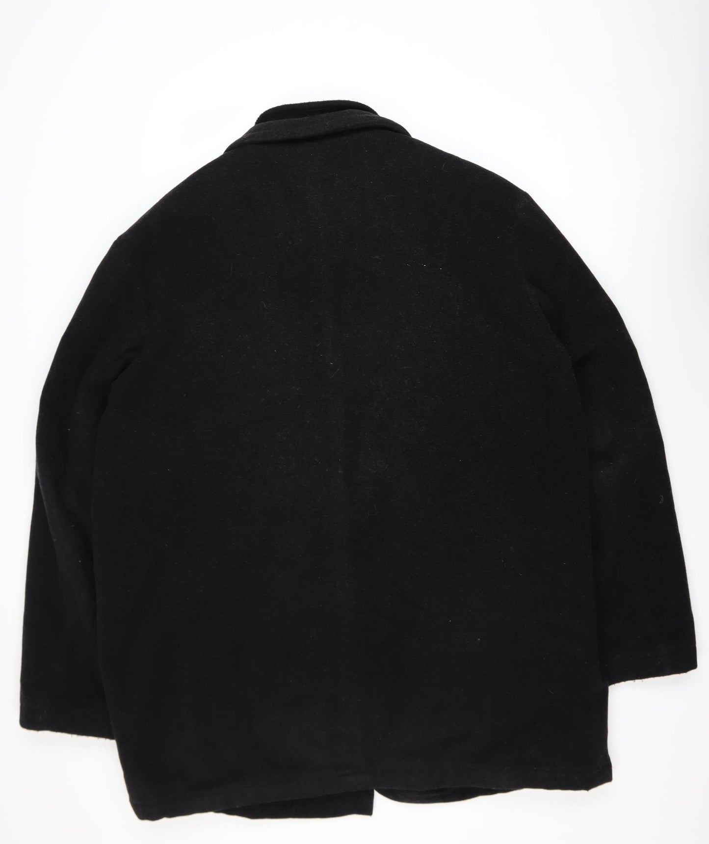 Guise Men's Black XL Wool Blend Mid-Length Overcoat