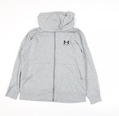 Under Armour Men's Grey Hooded Full Zip Training Jacket Size S