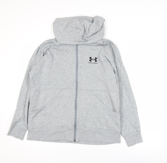 Under Armour Men's Grey Hooded Full Zip Training Jacket Size S