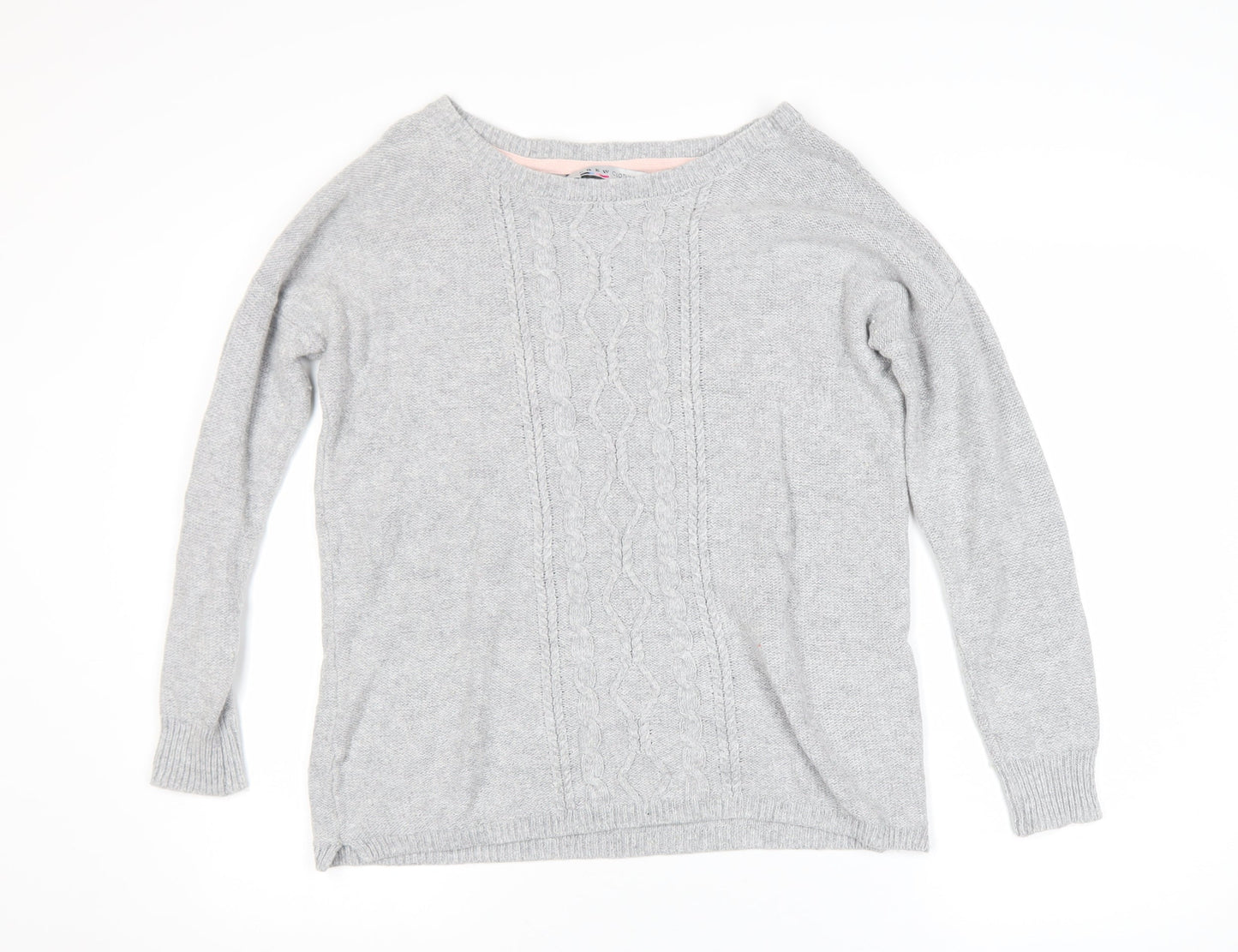 Crew Clothing Co. Women’s Grey Cable-Knit Jumper Size 10